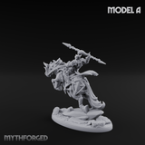 Fist Raised Triumphant War Stallion Warlord A Miniature for Dungeons and Dragons, Pathfinder or other TTRPGs