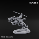 Fist Raised Triumphant War Stallion Warlord A Miniature for Dungeons and Dragons, Pathfinder or other TTRPGs