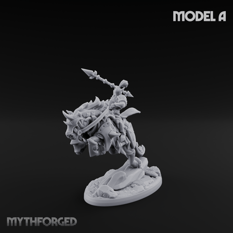 Fist Raised Triumphant War Stallion Warlord A Miniature for Dungeons and Dragons, Pathfinder or other TTRPGs