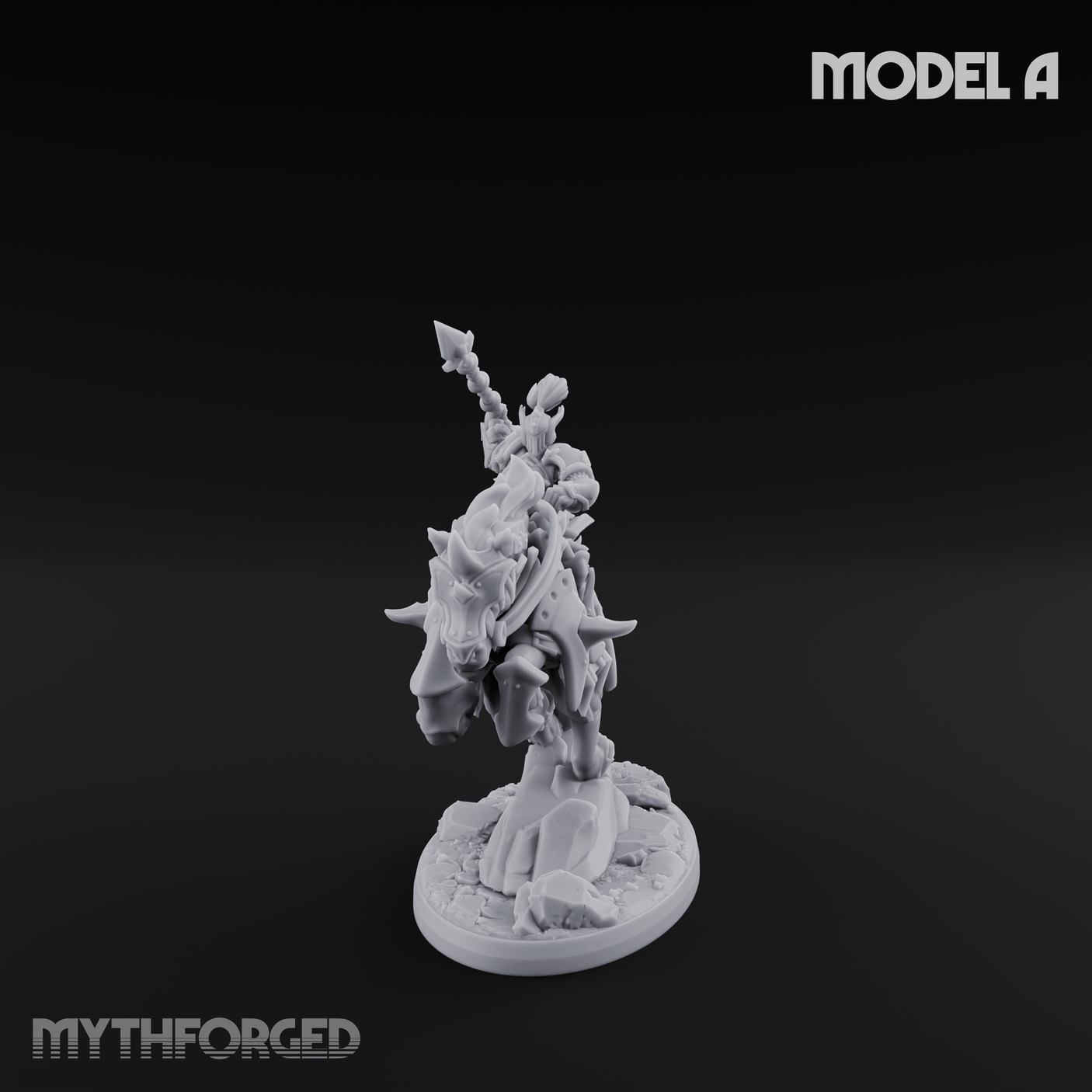 Fist Raised Triumphant War Stallion Warlord A Miniature for Dungeons and Dragons, Pathfinder or other TTRPGs