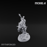 Fist Raised Triumphant War Stallion Warlord A Miniature for Dungeons and Dragons, Pathfinder or other TTRPGs