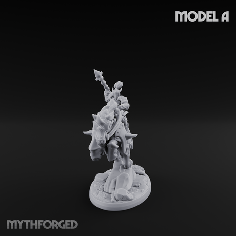 Fist Raised Triumphant War Stallion Warlord A Miniature for Dungeons and Dragons, Pathfinder or other TTRPGs