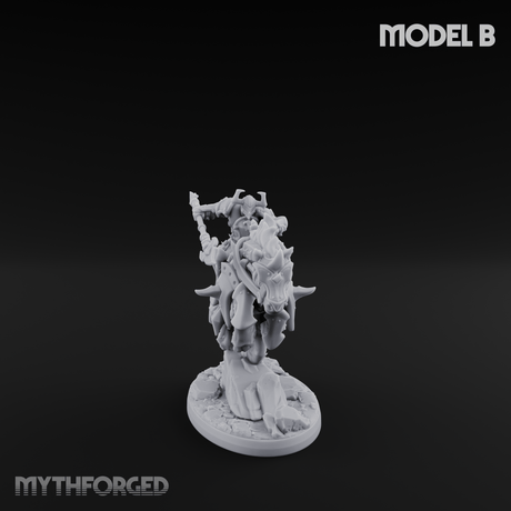 Fist Raised Triumphant War Stallion Warlord Miniature for Dungeons and Dragons, Pathfinder or other TTRPGs