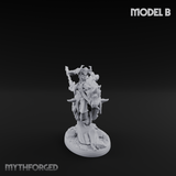 Fist Raised Triumphant War Stallion Warlord B Miniature for Dungeons and Dragons, Pathfinder or other TTRPGs