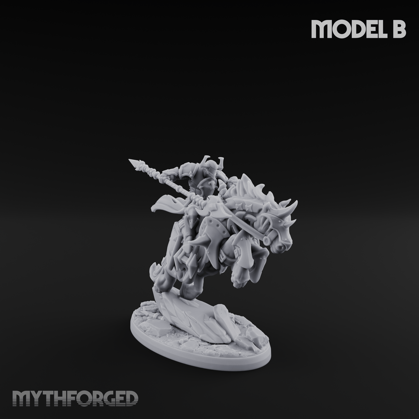 Fist Raised Triumphant War Stallion Warlord Miniature for Dungeons and Dragons, Pathfinder or other TTRPGs