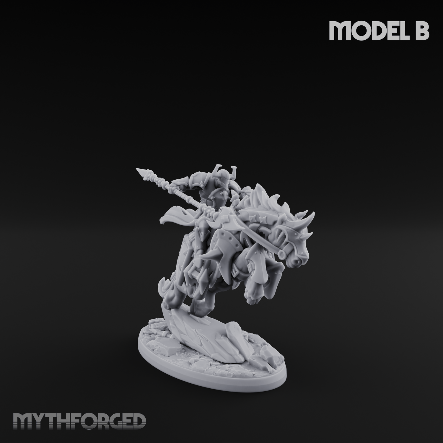 Fist Raised Triumphant War Stallion Warlord Miniature for Dungeons and Dragons, Pathfinder or other TTRPGs