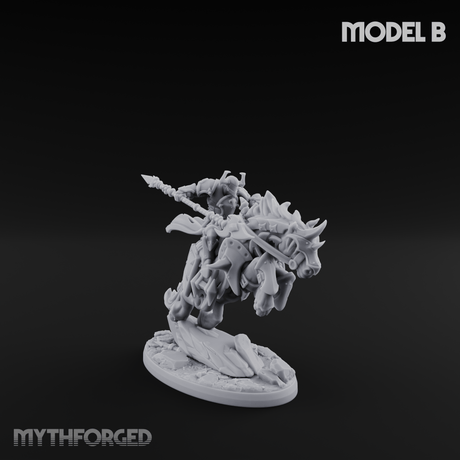 Fist Raised Triumphant War Stallion Warlord B Miniature for Dungeons and Dragons, Pathfinder or other TTRPGs