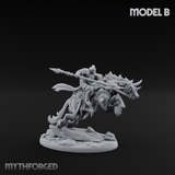 Fist Raised Triumphant War Stallion Warlord B Miniature for Dungeons and Dragons, Pathfinder or other TTRPGs