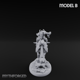 Fist Raised Triumphant War Stallion Warlord B Miniature for Dungeons and Dragons, Pathfinder or other TTRPGs
