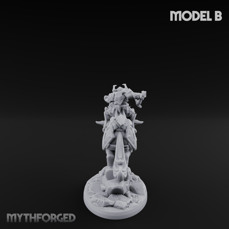Fist Raised Triumphant War Stallion Warlord B Miniature for Dungeons and Dragons, Pathfinder or other TTRPGs