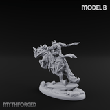 Fist Raised Triumphant War Stallion Warlord B Miniature for Dungeons and Dragons, Pathfinder or other TTRPGs
