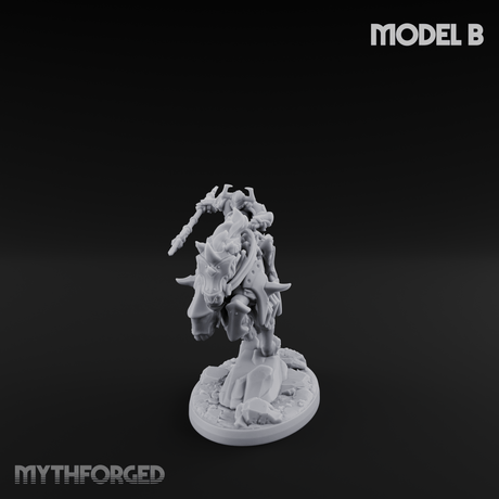 Fist Raised Triumphant War Stallion Warlord B Miniature for Dungeons and Dragons, Pathfinder or other TTRPGs