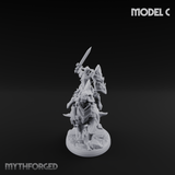 Fist Raised Triumphant War Stallion Warlord C Miniature for Dungeons and Dragons, Pathfinder or other TTRPGs