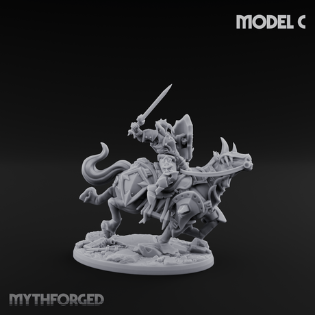 Fist Raised Triumphant War Stallion Warlord C Miniature for Dungeons and Dragons, Pathfinder or other TTRPGs