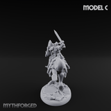 Fist Raised Triumphant War Stallion Warlord C Miniature for Dungeons and Dragons, Pathfinder or other TTRPGs