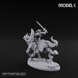 Fist Raised Triumphant War Stallion Warlord C Miniature for Dungeons and Dragons, Pathfinder or other TTRPGs