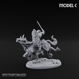 Fist Raised Triumphant War Stallion Warlord C Miniature for Dungeons and Dragons, Pathfinder or other TTRPGs