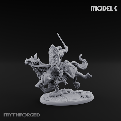 Fist Raised Triumphant War Stallion Warlord C Miniature for Dungeons and Dragons, Pathfinder or other TTRPGs