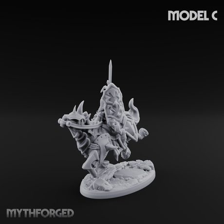 Fist Raised Triumphant War Stallion Warlord C Miniature for Dungeons and Dragons, Pathfinder or other TTRPGs