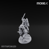 Fist Raised Triumphant War Stallion Warlord C Miniature for Dungeons and Dragons, Pathfinder or other TTRPGs