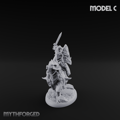 Fist Raised Triumphant War Stallion Warlord C Miniature for Dungeons and Dragons, Pathfinder or other TTRPGs