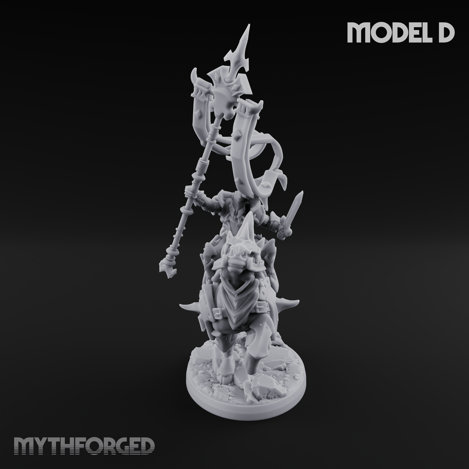 Fist Raised Triumphant War Stallion Warlord Miniature for Dungeons and Dragons, Pathfinder or other TTRPGs