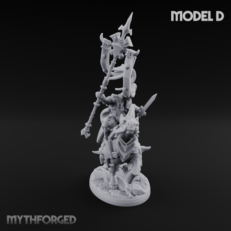 Fist Raised Triumphant War Stallion Warlord D Miniature for Dungeons and Dragons, Pathfinder or other TTRPGs