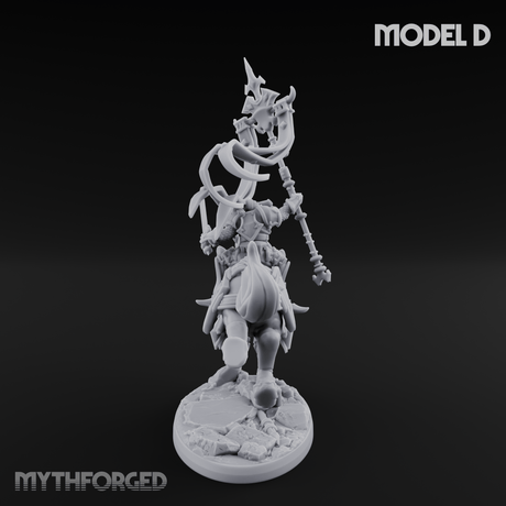 Fist Raised Triumphant War Stallion Warlord D Miniature for Dungeons and Dragons, Pathfinder or other TTRPGs