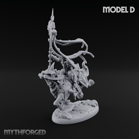 Fist Raised Triumphant War Stallion Warlord D Miniature for Dungeons and Dragons, Pathfinder or other TTRPGs