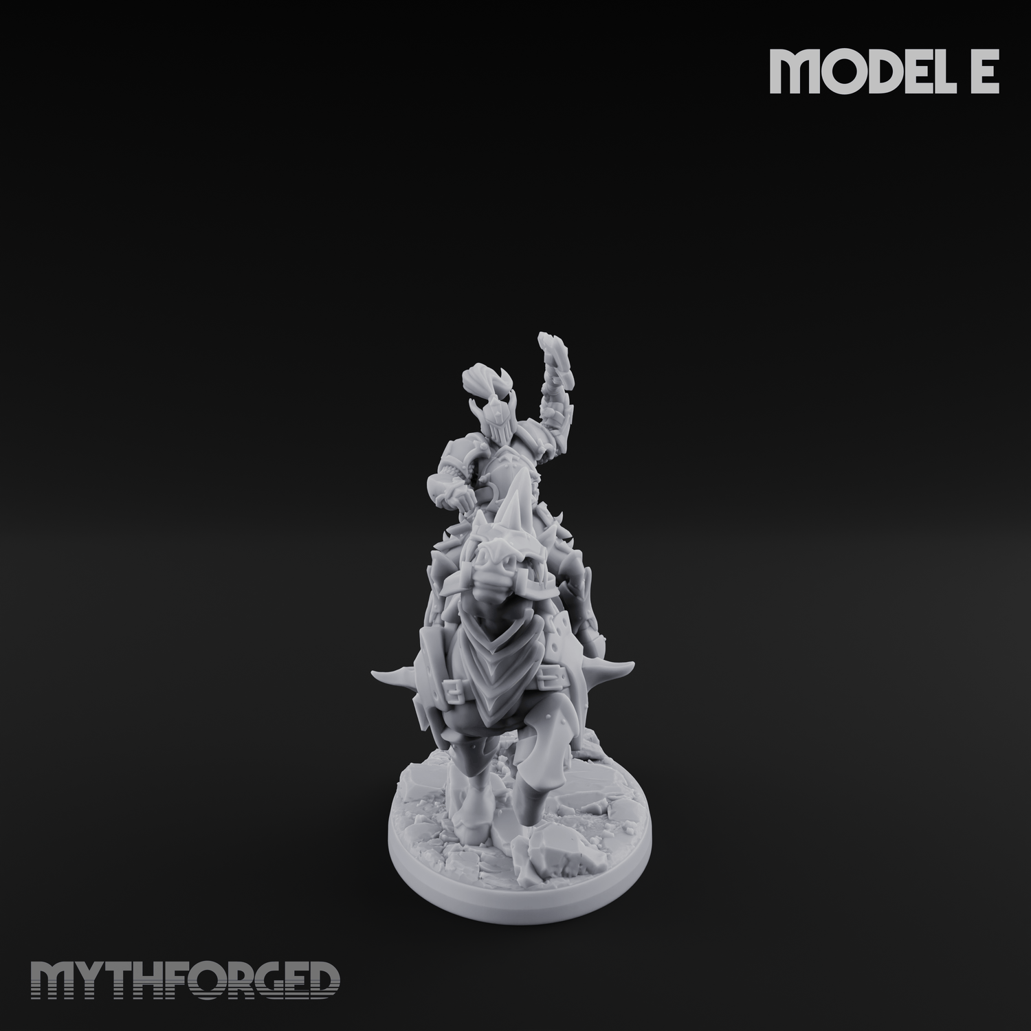 Fist Raised Triumphant War Stallion Warlord Miniature for Dungeons and Dragons, Pathfinder or other TTRPGs