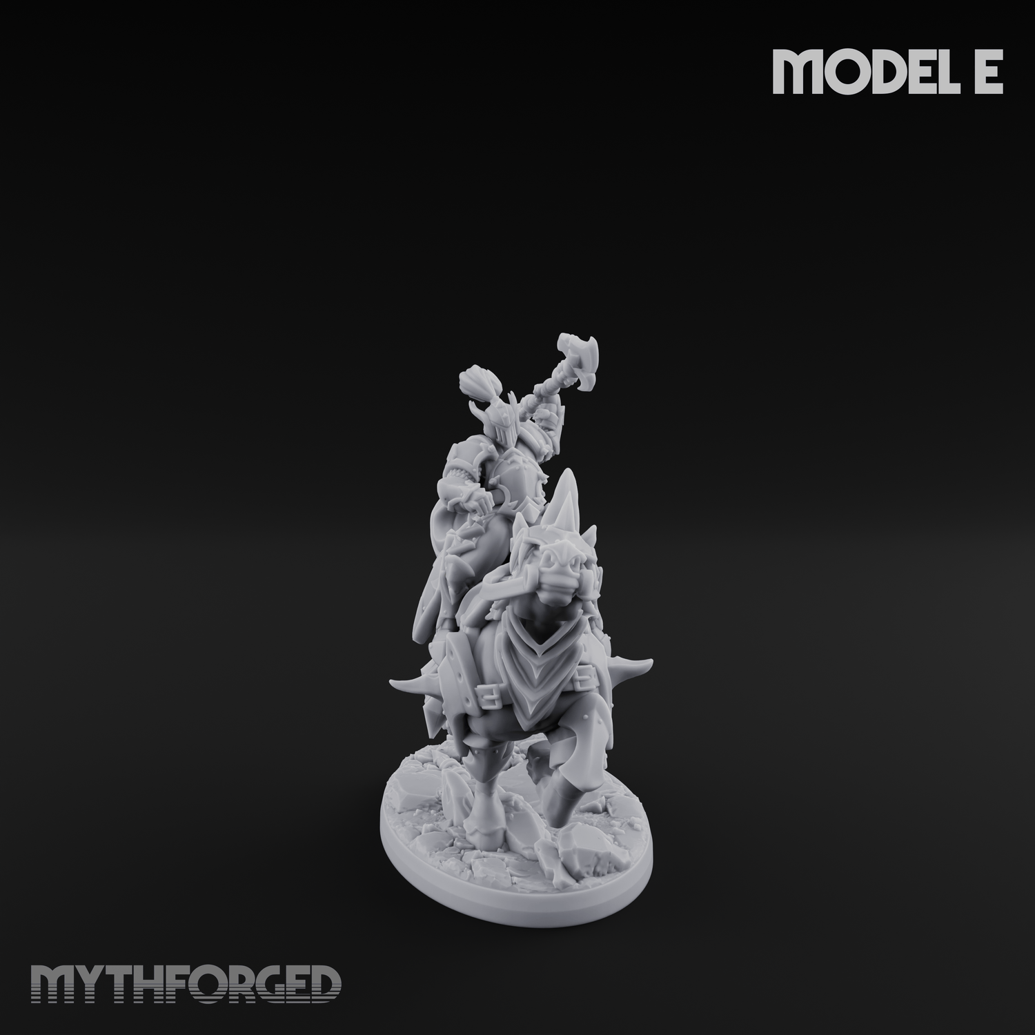 Fist Raised Triumphant War Stallion Warlord Miniature for Dungeons and Dragons, Pathfinder or other TTRPGs