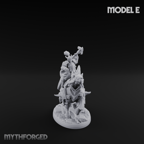 Fist Raised Triumphant War Stallion Warlord E Miniature for Dungeons and Dragons, Pathfinder or other TTRPGs
