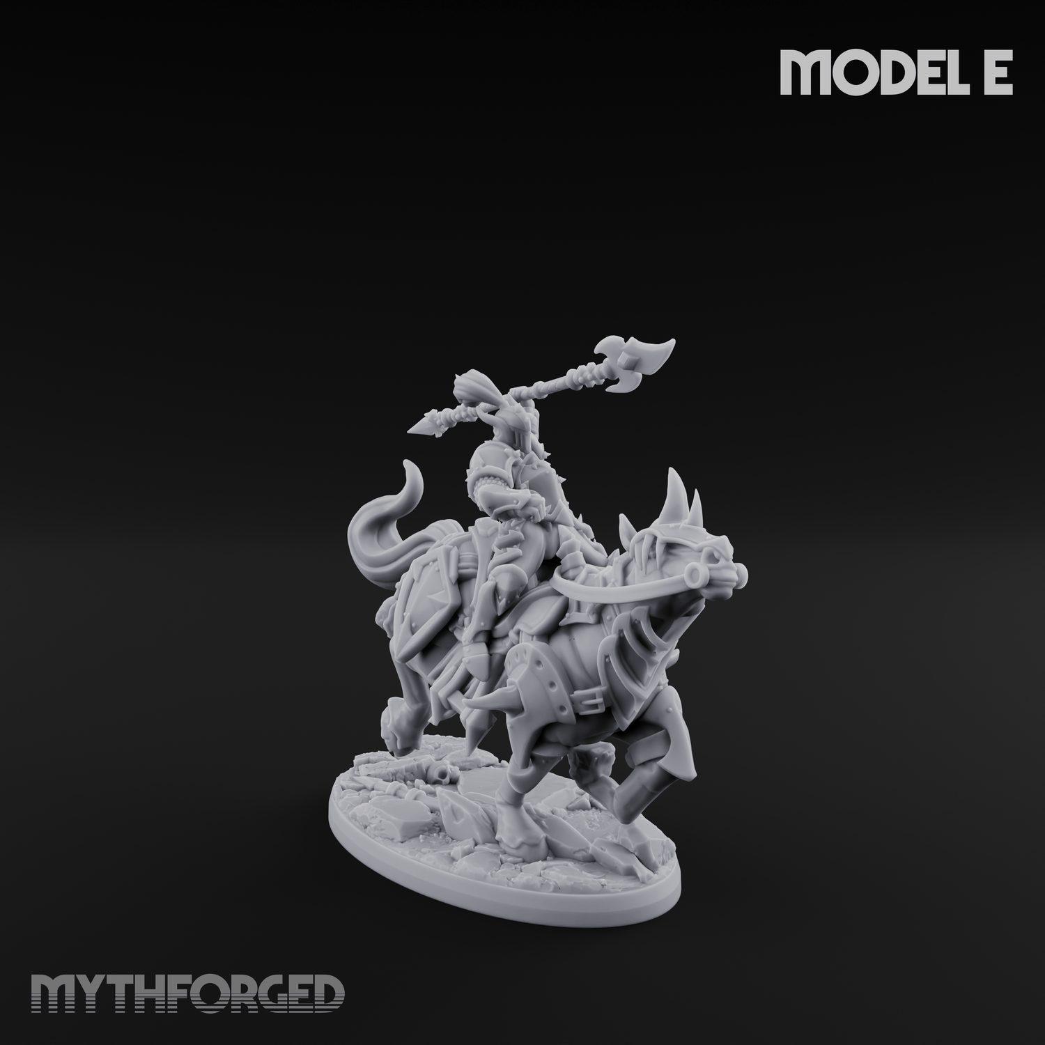 Fist Raised Triumphant War Stallion Warlord Miniature for Dungeons and Dragons, Pathfinder or other TTRPGs