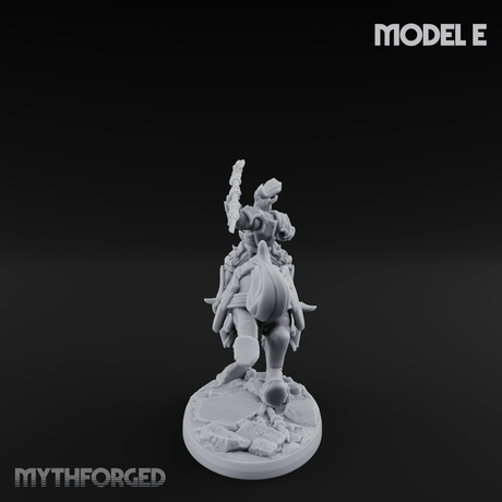 Fist Raised Triumphant War Stallion Warlord E Miniature for Dungeons and Dragons, Pathfinder or other TTRPGs