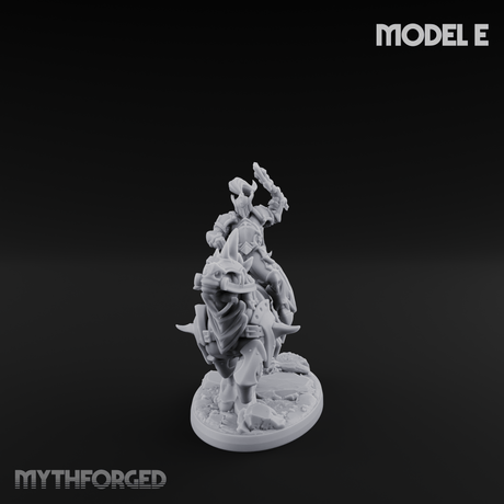 Fist Raised Triumphant War Stallion Warlord E Miniature for Dungeons and Dragons, Pathfinder or other TTRPGs