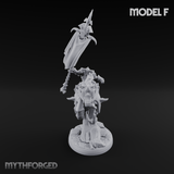 Fist Raised Triumphant War Stallion Warlord Miniature for Dungeons and Dragons, Pathfinder or other TTRPGs