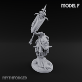 Fist Raised Triumphant War Stallion Warlord F Miniature for Dungeons and Dragons, Pathfinder or other TTRPGs