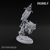 Fist Raised Triumphant War Stallion Warlord Miniature for Dungeons and Dragons, Pathfinder or other TTRPGs