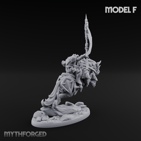 Fist Raised Triumphant War Stallion Warlord F Miniature for Dungeons and Dragons, Pathfinder or other TTRPGs
