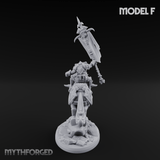 Fist Raised Triumphant War Stallion Warlord F Miniature for Dungeons and Dragons, Pathfinder or other TTRPGs