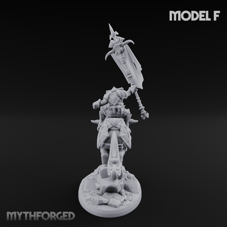 Fist Raised Triumphant War Stallion Warlord F Miniature for Dungeons and Dragons, Pathfinder or other TTRPGs