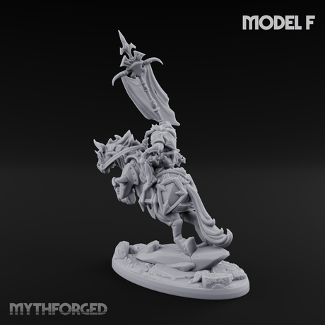 Fist Raised Triumphant War Stallion Warlord F Miniature for Dungeons and Dragons, Pathfinder or other TTRPGs