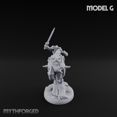 Fist Raised Triumphant War Stallion Warlord G Miniature for Dungeons and Dragons, Pathfinder or other TTRPGs