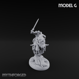 Fist Raised Triumphant War Stallion Warlord Miniature for Dungeons and Dragons, Pathfinder or other TTRPGs