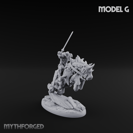 Fist Raised Triumphant War Stallion Warlord Miniature for Dungeons and Dragons, Pathfinder or other TTRPGs