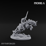 Fist Raised Triumphant War Stallion Warlord G Miniature for Dungeons and Dragons, Pathfinder or other TTRPGs
