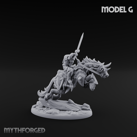 Fist Raised Triumphant War Stallion Warlord G Miniature for Dungeons and Dragons, Pathfinder or other TTRPGs