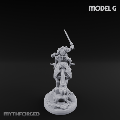 Fist Raised Triumphant War Stallion Warlord G Miniature for Dungeons and Dragons, Pathfinder or other TTRPGs