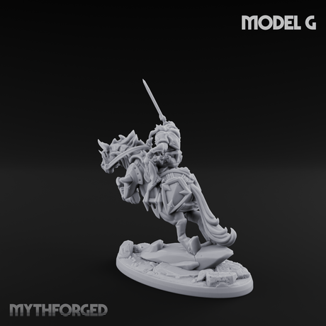 Fist Raised Triumphant War Stallion Warlord G Miniature for Dungeons and Dragons, Pathfinder or other TTRPGs