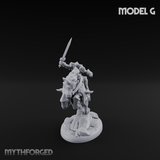 Fist Raised Triumphant War Stallion Warlord G Miniature for Dungeons and Dragons, Pathfinder or other TTRPGs